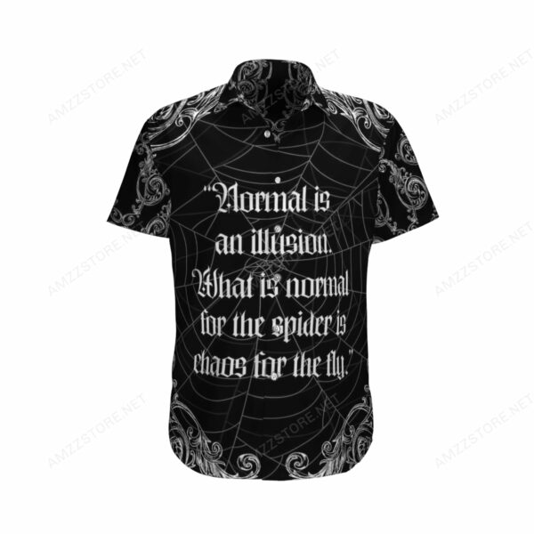 Normal Is An Illusion Spiderweb Black Hawaiian Shirt