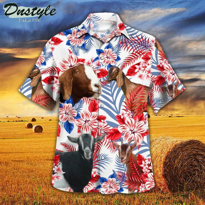 Nubian Goat Lovers American Flag Hawaiian Shirt