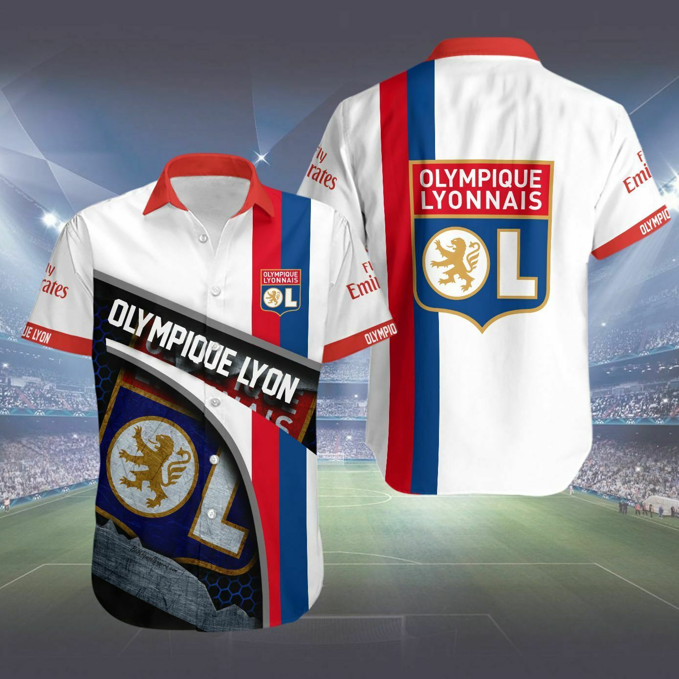 Olympique Lyonnais Hawaiian Shirt