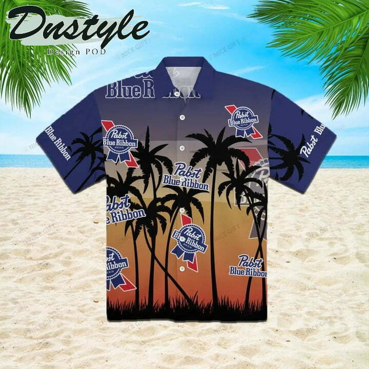 Pabst Blue Ribbon Beer Hawaiian Shirt