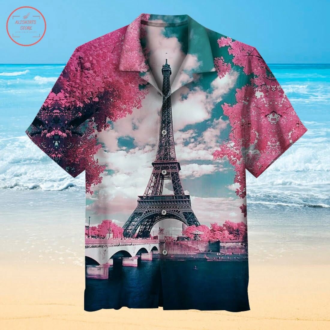 Paris Tower Hawaiian Shirt Summer Beach Outfit