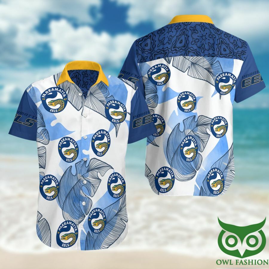 Parramatta Eels Dark And Light Blue Hawaiian Shirt