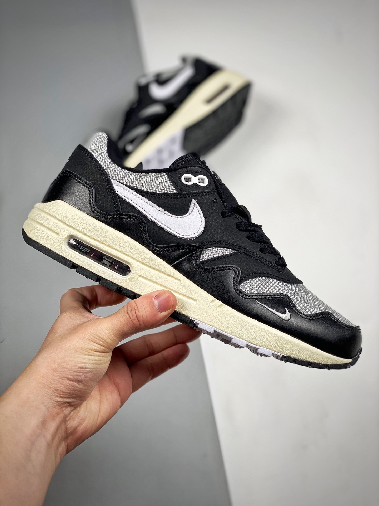 Patta X Nike Air Max 1 Black Metallic Silver White-Black-Coconut Milk For Sale