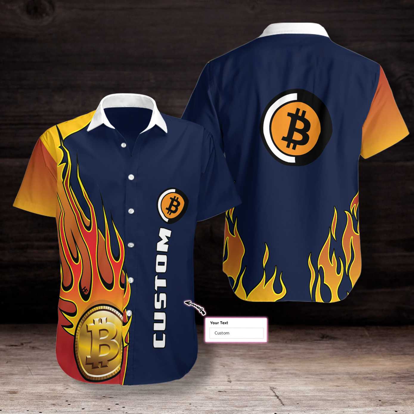 Personalized Bitcoin Crypto Hawaiian Shirt