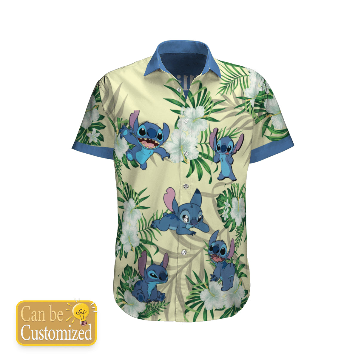 Personalized Stitch Flower Hawaiian Shirt