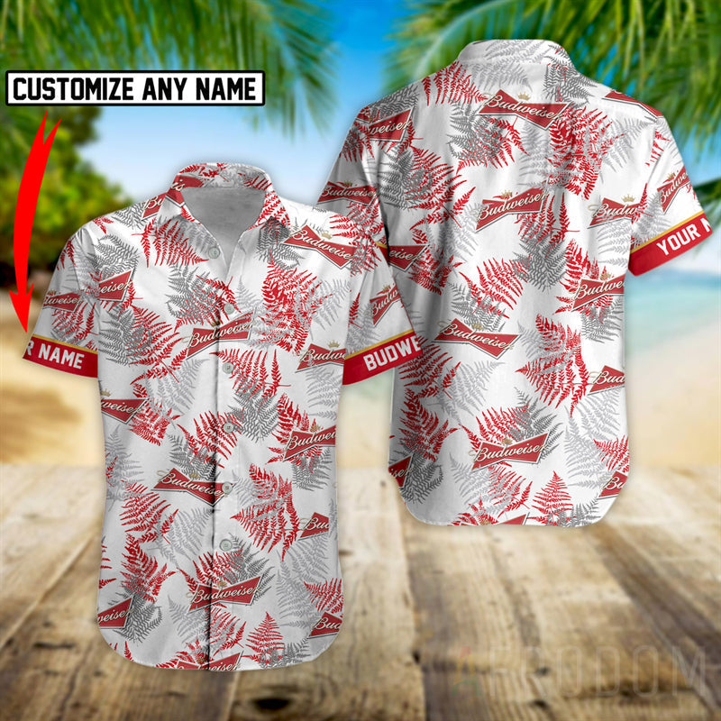 Personalized Tropical Basic Budweiser Beer Hawaiian Shirt