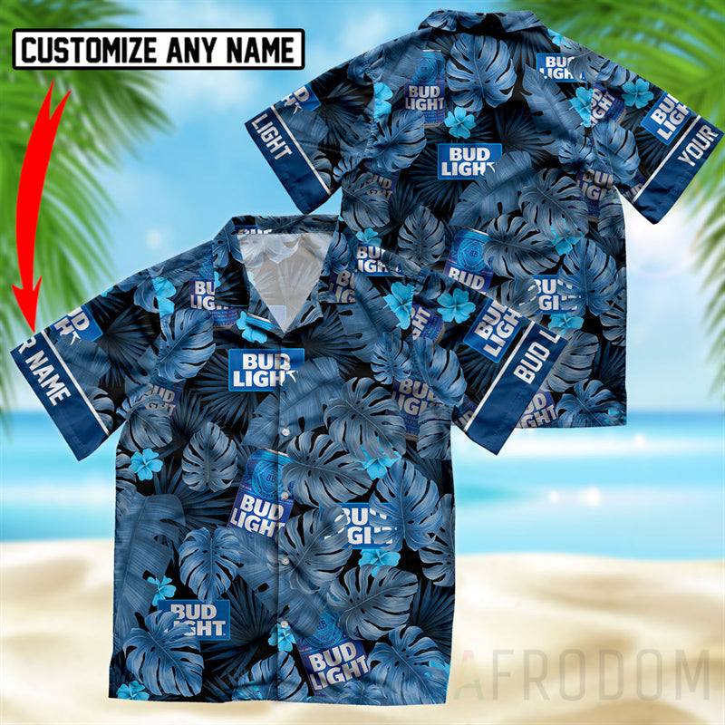 Personalized Tropical Bud Light Hawaiian Shirt