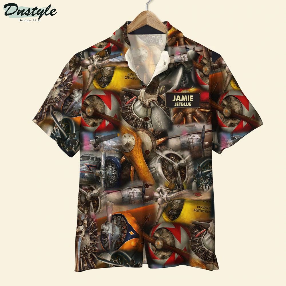 Pilot Propeller Custom Name Hawaiian Shirt