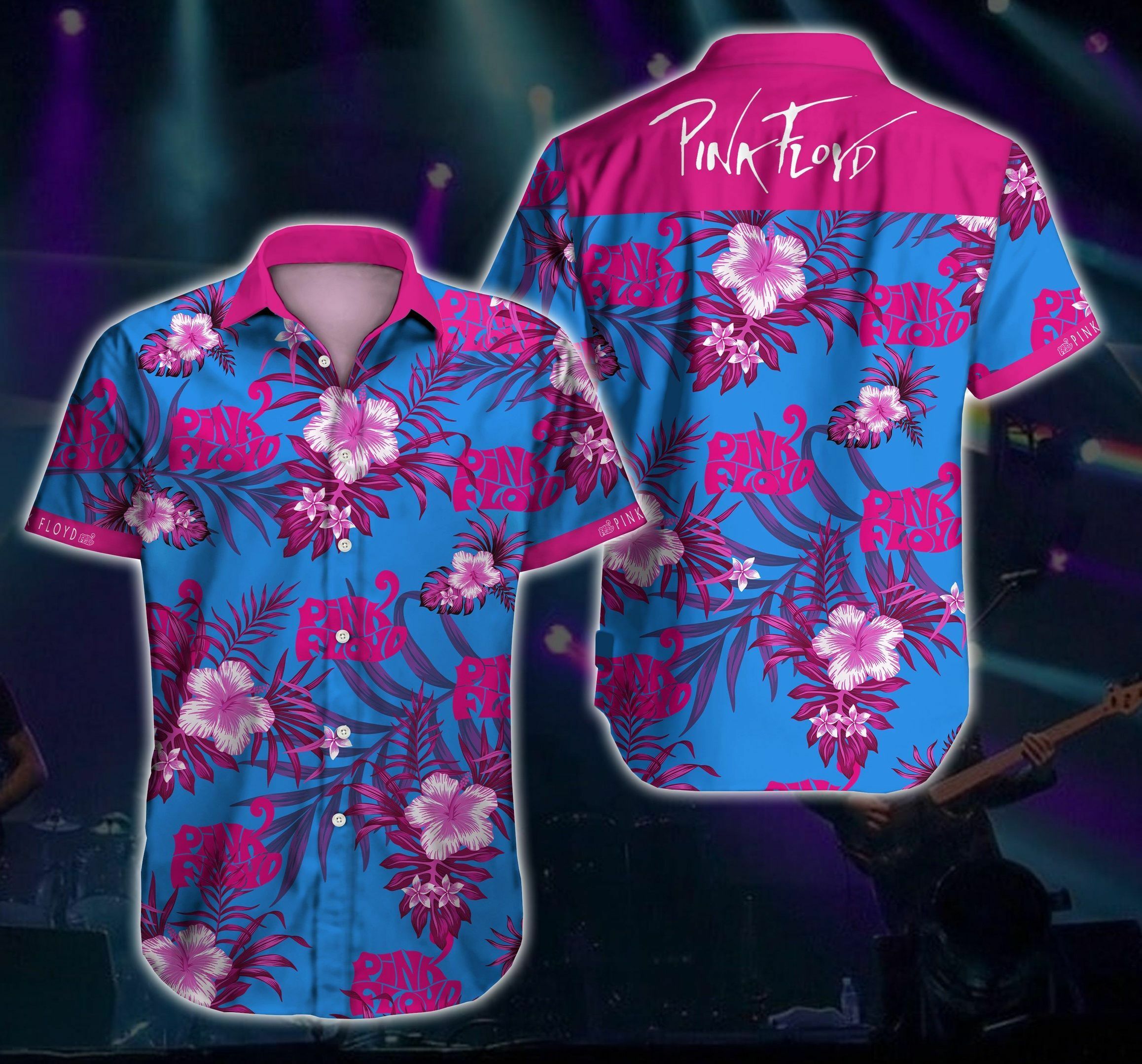 Pink Floyd Floral Hawaiian Shirt