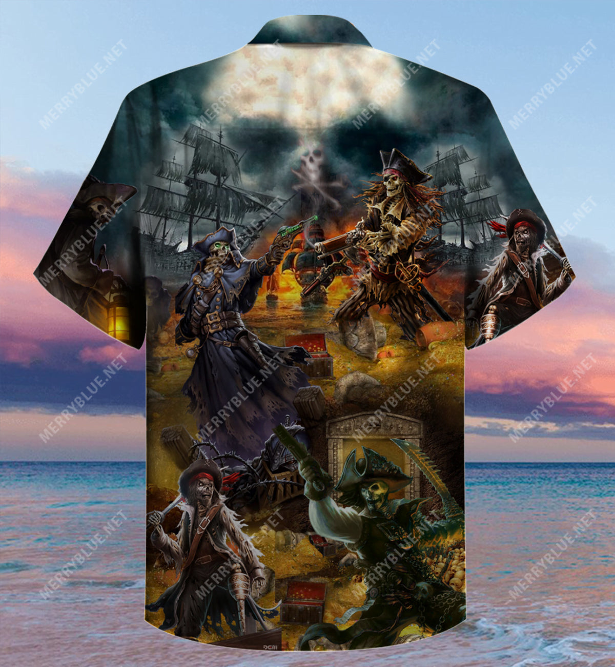 Pirate Skull Treasure Hunting Hawaiian Shirt