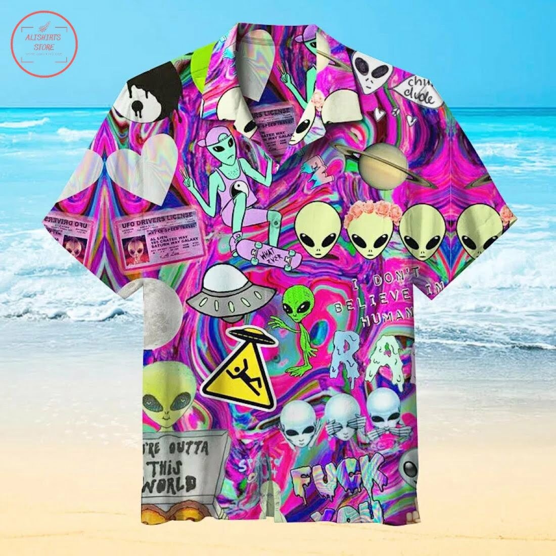 Psychedelic Art Hawaiian Shirt Beach Outfit Summer