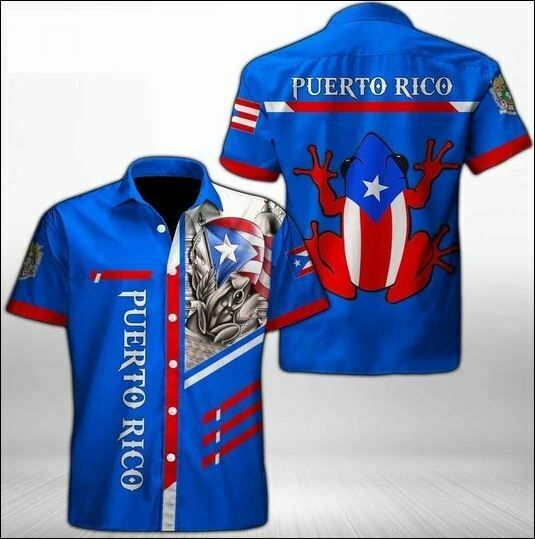 Puerto Rico Frog Hawaiian Shirt Outfit Beach Summer