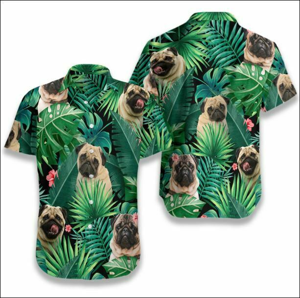 Pug Tropical Hawaiian Shirt Summer Outfit Beach