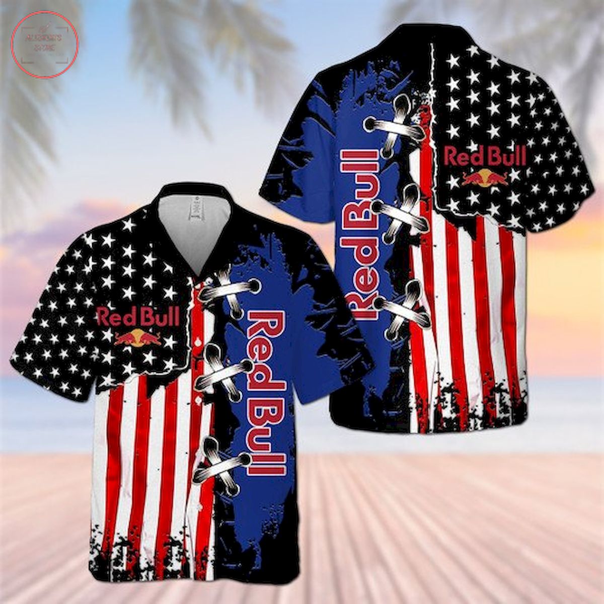 Red Bull Flag Hawaiian Shirt Beach Outfit Summer