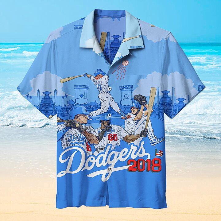 Retro Los Angeles Dodgers Hawaiian Shirt