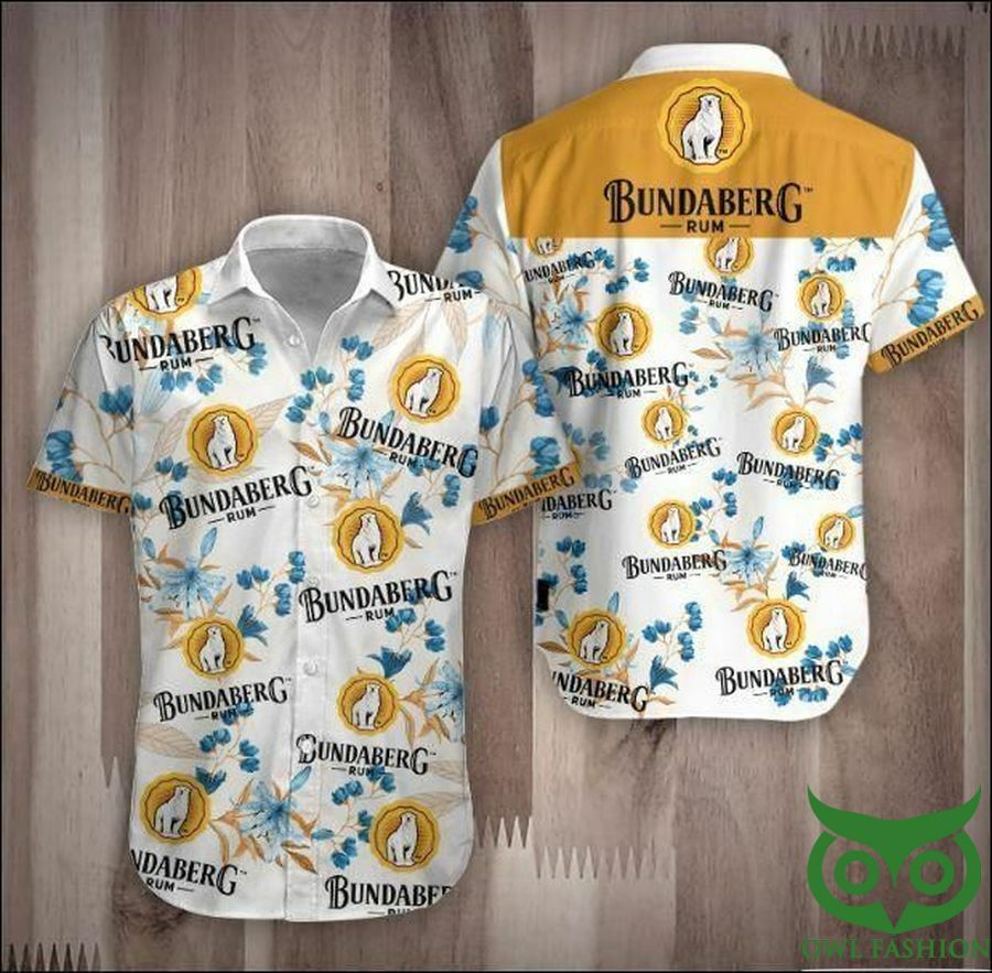 Rum Bundaberg Blue And Yellow Floral Hawaiian Shirt