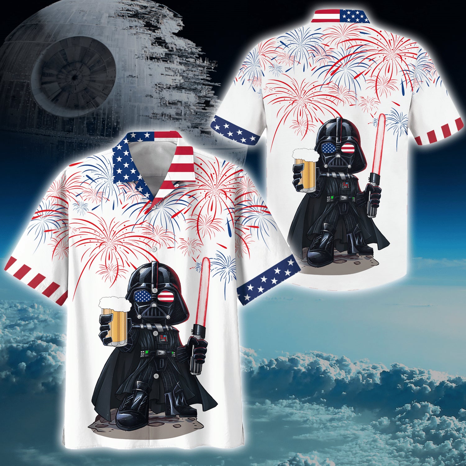 S Darth Vader Doodle Style Hawaiian Shirt