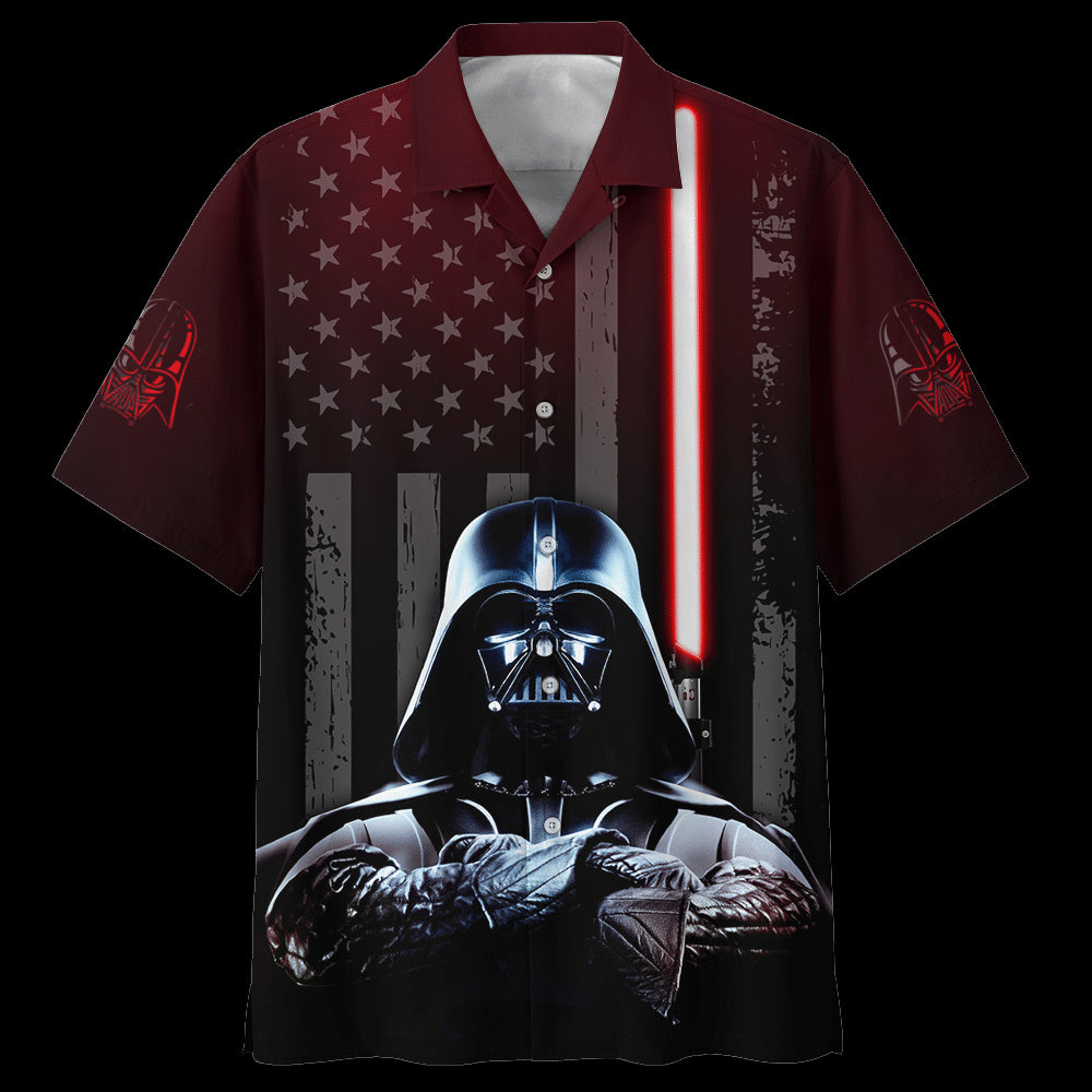 S Darth Vader Lightsaber American Flag Hawaiian Shirt