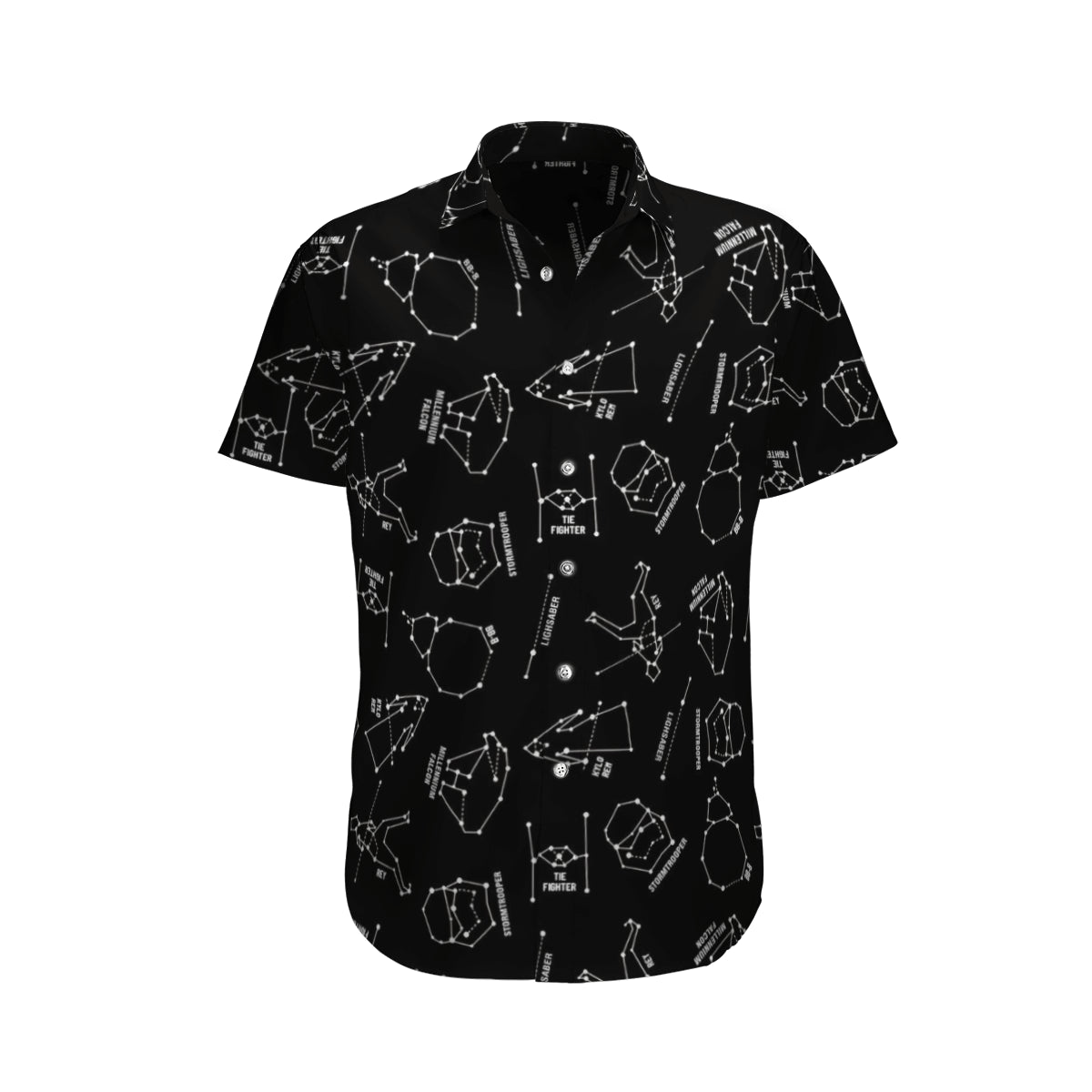 S Stars Pattern Black Hawaiian Shirt