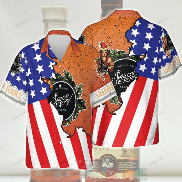 Sailor Jerry American Flag Hawaiian Shirt