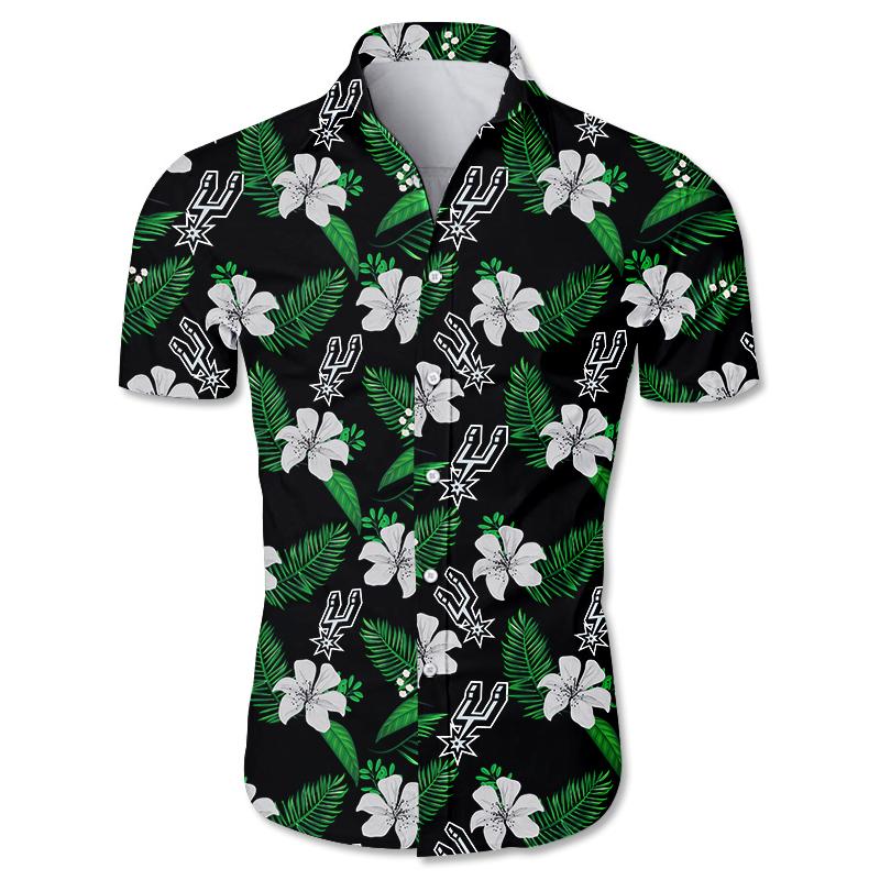 San Antonio Spurs Small Flowers Hawaiian Shirt