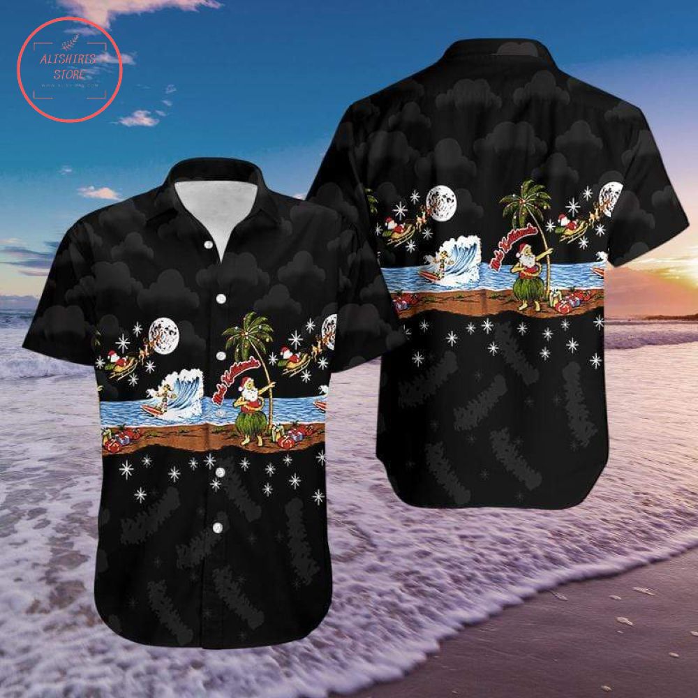 Santa Hula Mele Kalikimaka Hawaiian Shirt