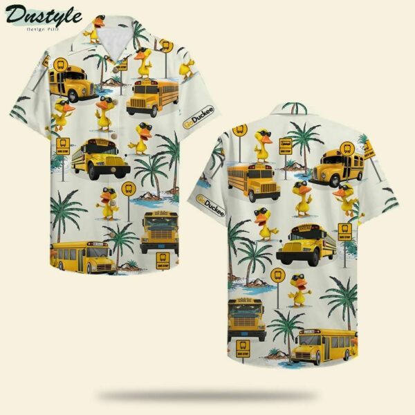 School Bus Drive Duck Hawaiian Shirt