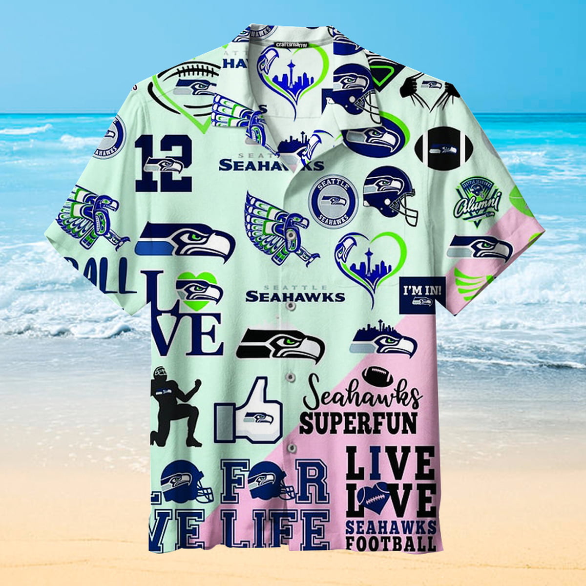 Seattle Seahawks Splicing Hawaiian Shirt