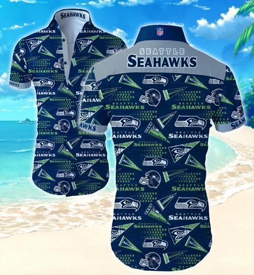 Seattle Seahawks Triagle Pattern Hawaiian Shirt