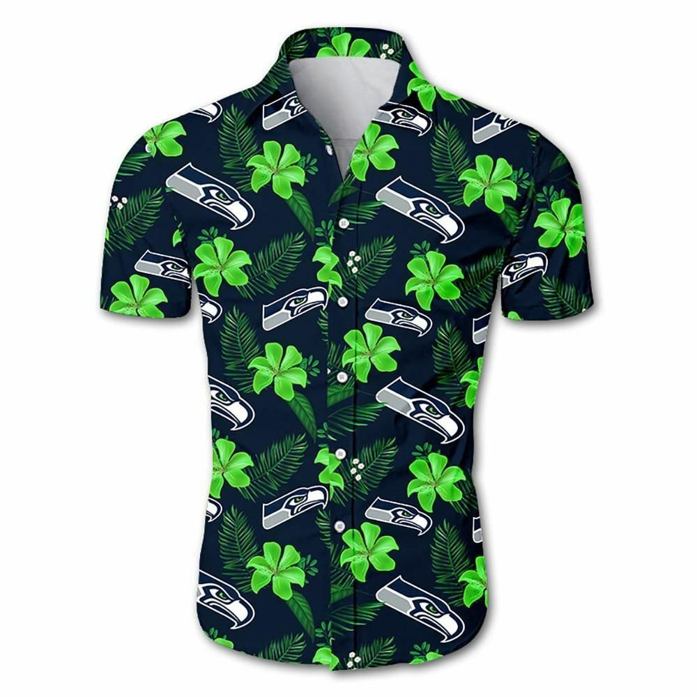 Seattle Seahawks Tropical Flower Hawaiian Shirt