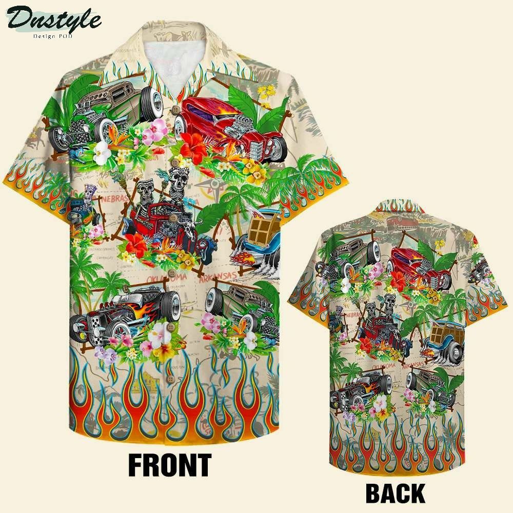 Skull Palm Tree Rod Hawaiian Shirt