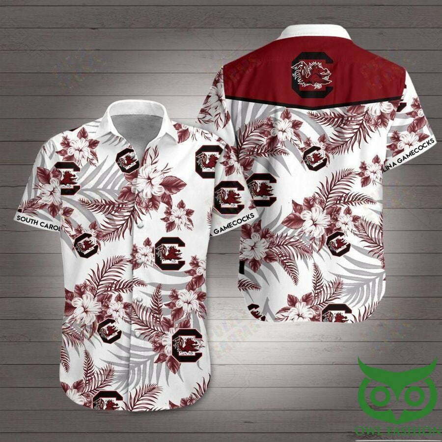 South Carolina Gamecocks Floral Red Hawaiian Shirt