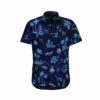 Spaceships Battle Black Blue Hawaiian Shirt