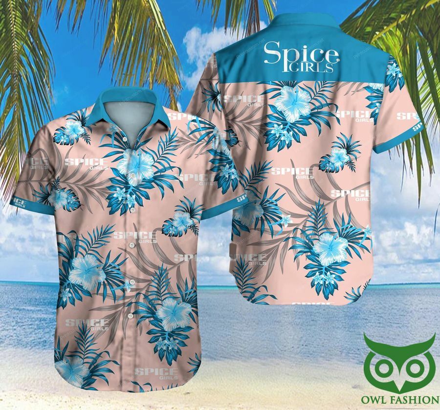 Spice Girls Floral Pastel Blue And Pink Hawaiian Shirt