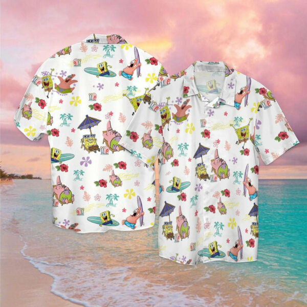 Spongebob Squarepants White Hawaiian Shirt