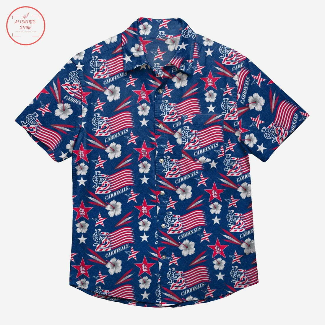 St Louis Cardinals Americana Hawaiian Shirt