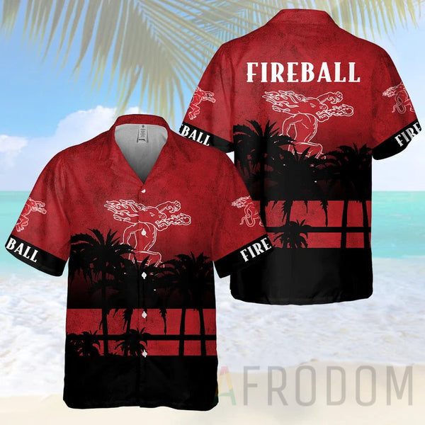 Vibes Fireball Whiskey Hawaiian Shirt