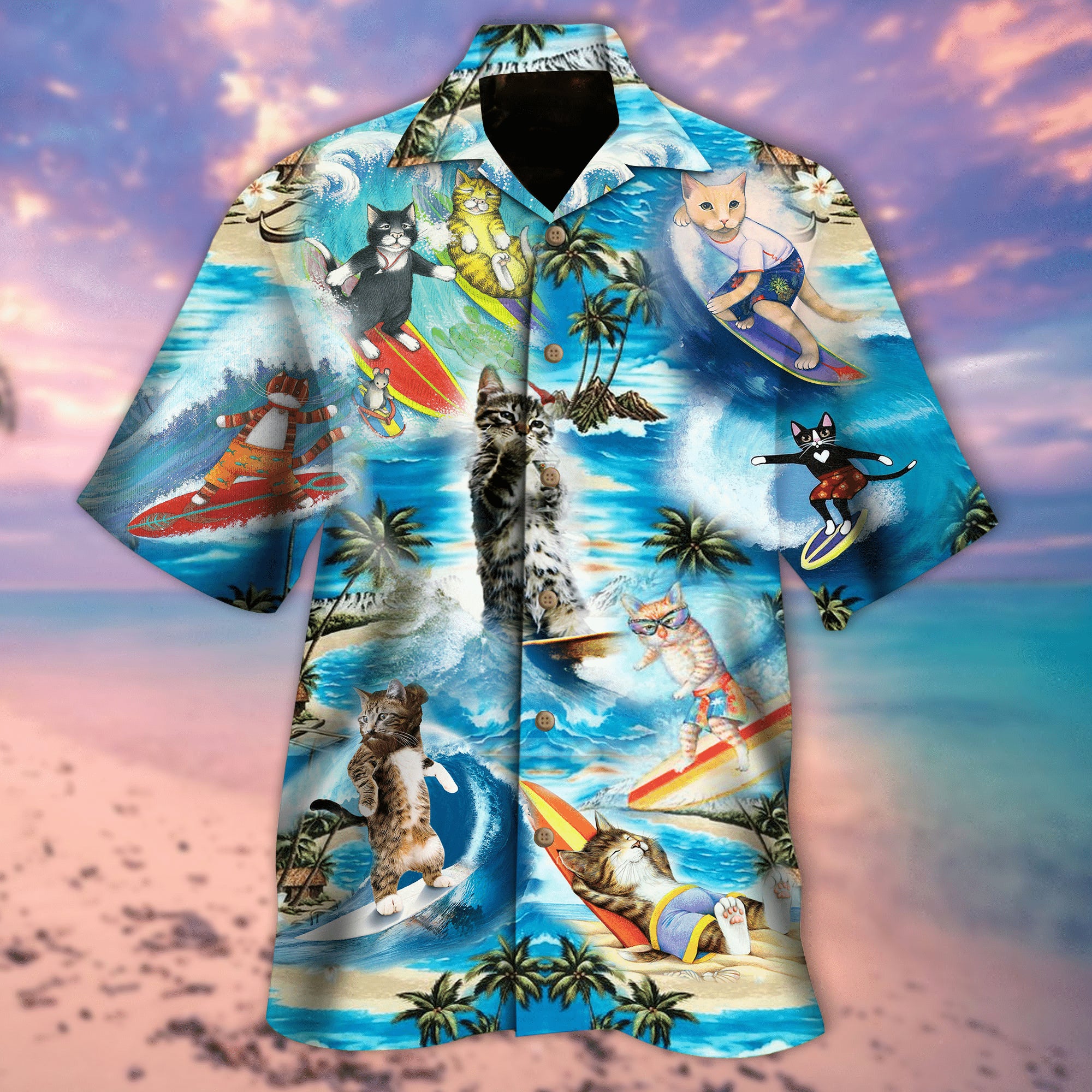 Surfing Like A Meow Hawaiian Shirt