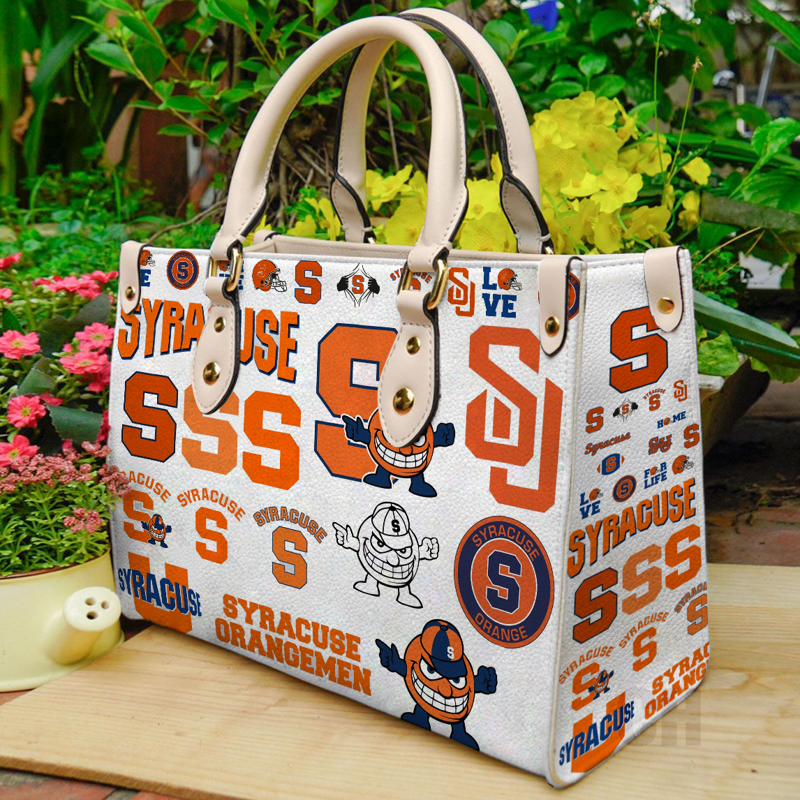 Syracuse Orange Women Leather Hand Bag