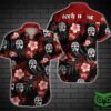 Tech N9Ne Skull Floral Red And Black Hawaiian Shirt