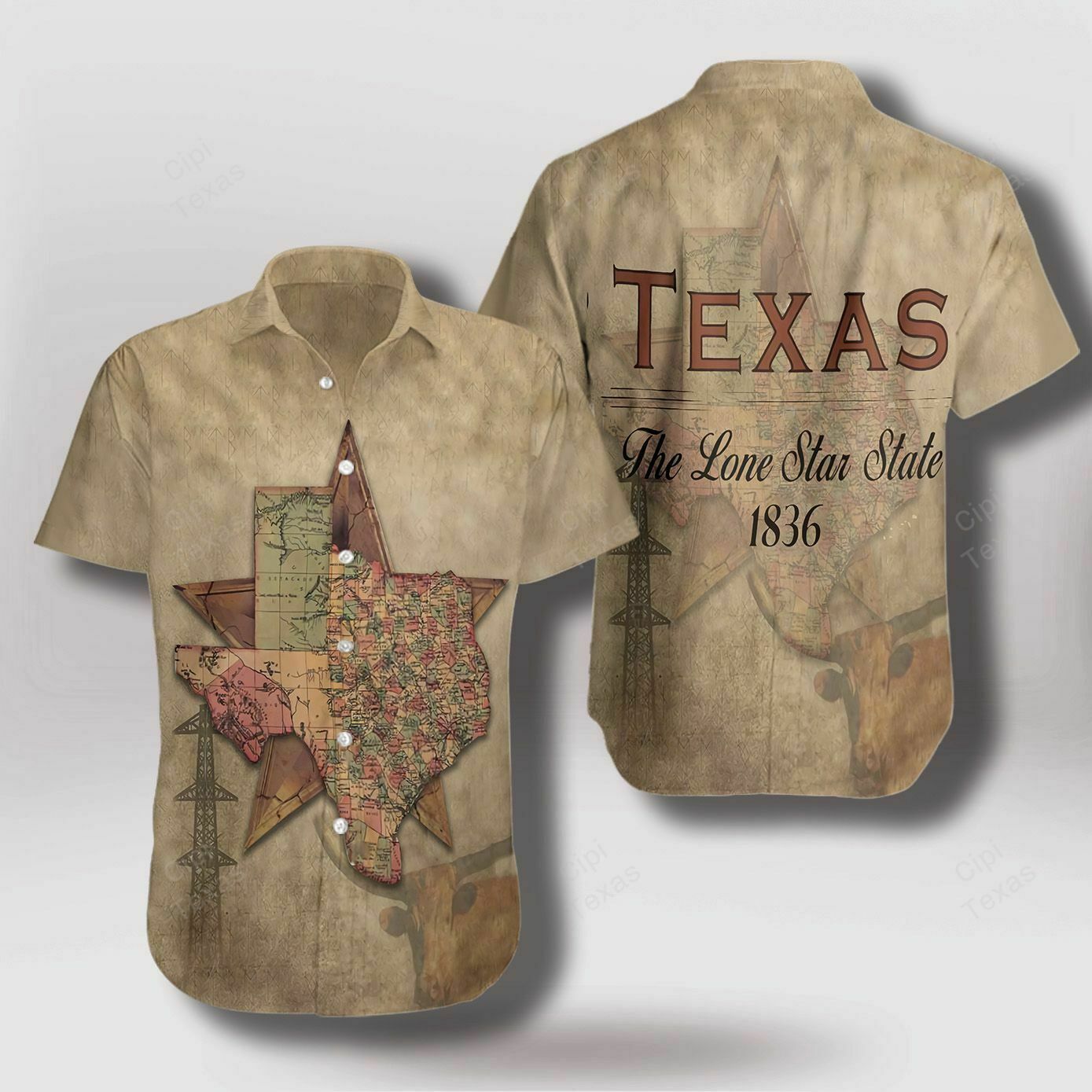 Texas The Lone Star State 1836 Hawaiian Shirt