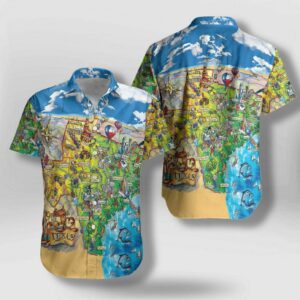 Texas Travel Map Hawaiian Shirt Outfit Beach Summer