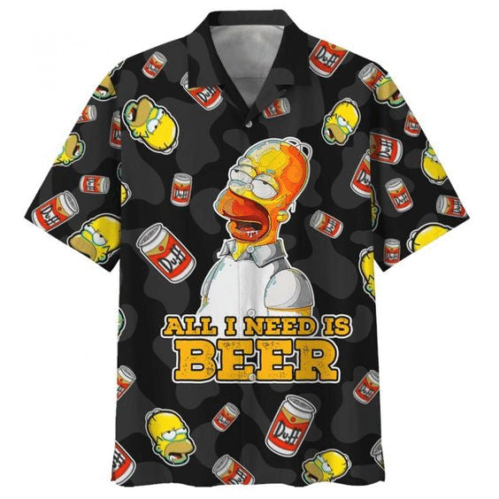 The Simpson All I Need Is Beer Hawaiian Shirt