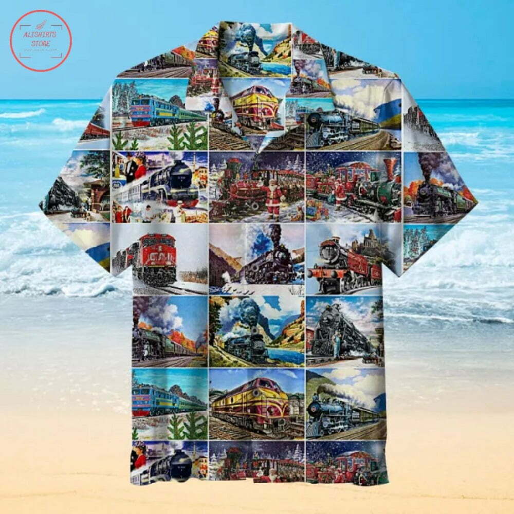 The Train Pattern Hawaiian Shirt Outfit Beach Summer