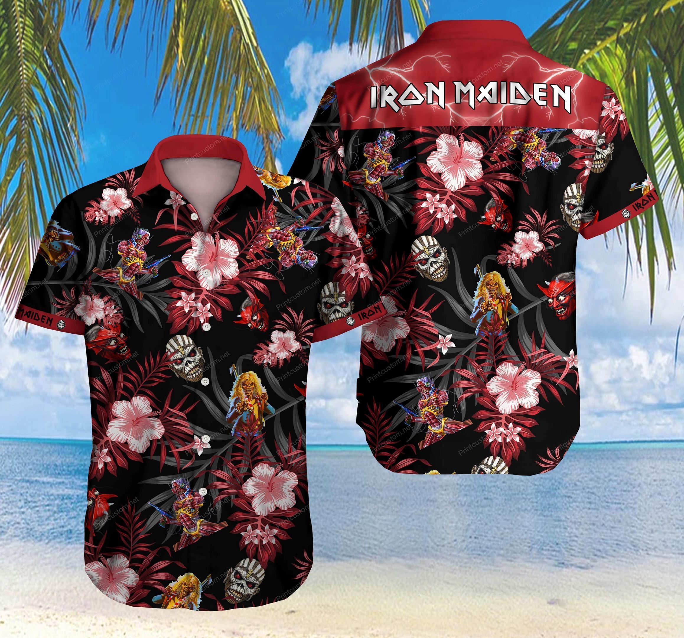 Tlmus Iron Maiden Hawaiian Shirt Summer Beach Outfit