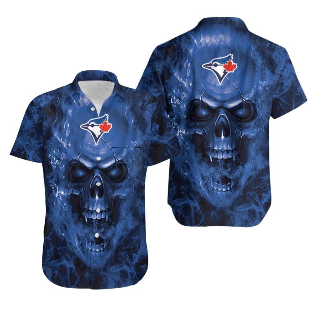 Toronto Blue Jays Fan Skull Hawaiian Shirt