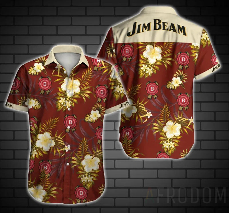 Tropical Jim Beam Hawaiian Shirt Summer Beach Outfit