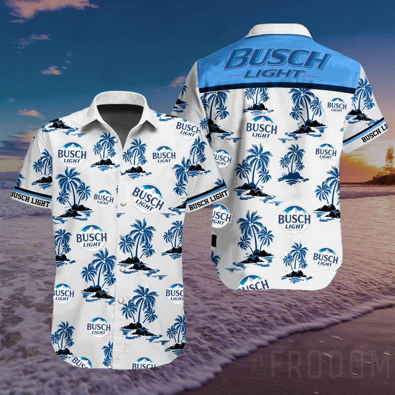 Tropical Palms Busch Light Hawaiian Shirt