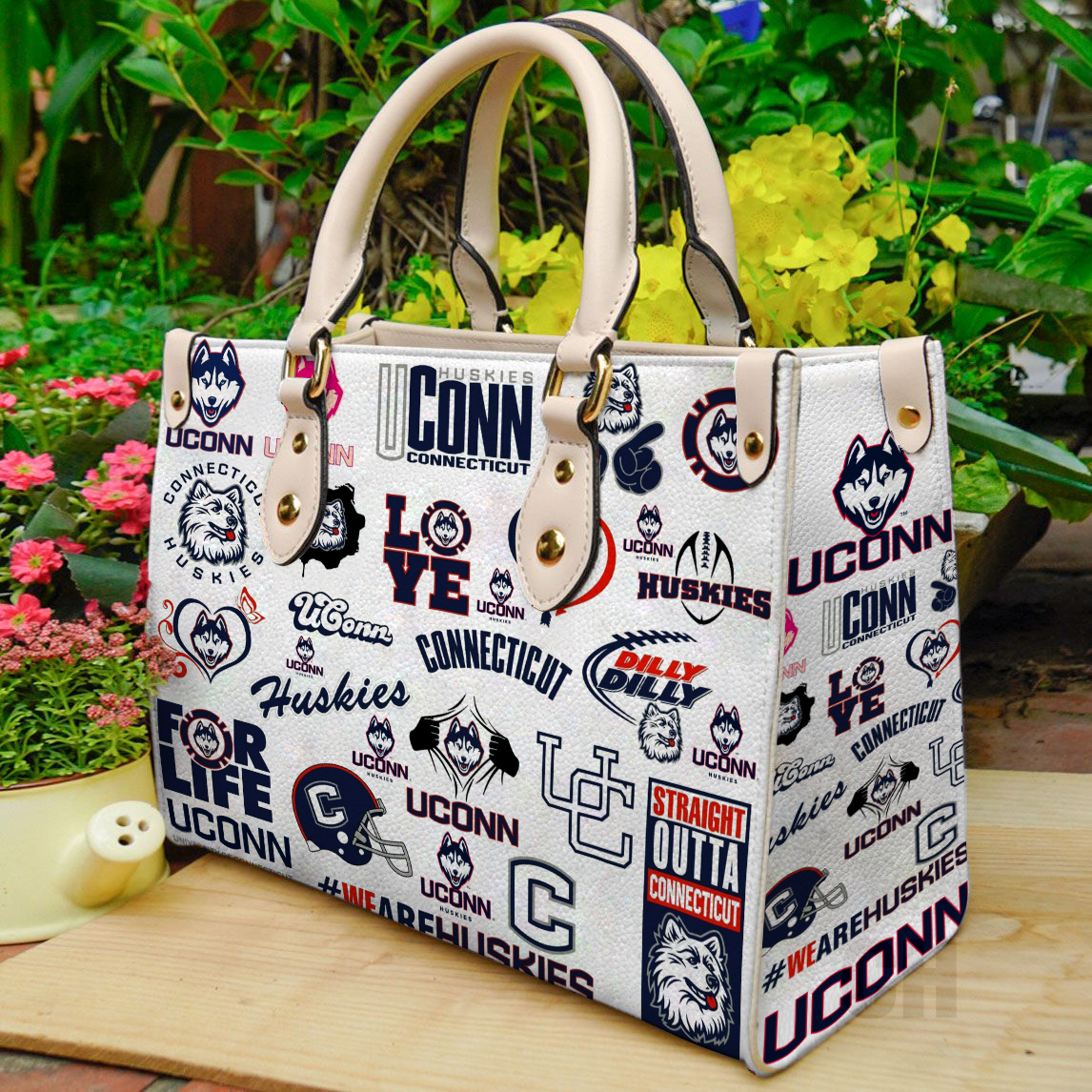 UConn Huskies Women Leather Hand Bag