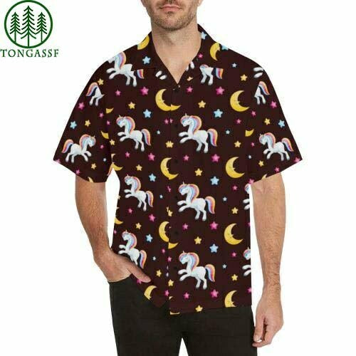 Unicorn Moon Star Hawaiian Shirt Summer Beach Outfit